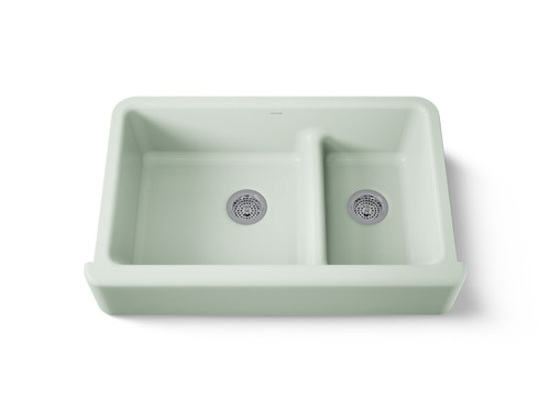 Smart Divide(R) 35-3/4" undermount double-bowl farmhouse kitchen sink