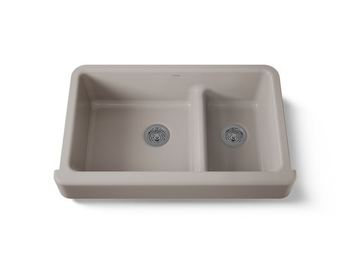 Smart Divide(R) 35-1/2" undermount double-bowl farmhouse kitchen sink with short apron