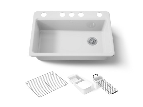 33" undermount single-bowl workstation kitchen sink
