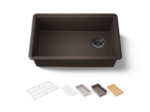 29-1/2" undermount single-bowl workstation kitchen sink