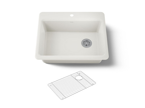 27" top-mount single-bowl kitchen sink