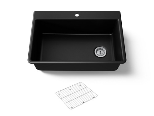 33" top-/undermount single-bowl kitchen sink