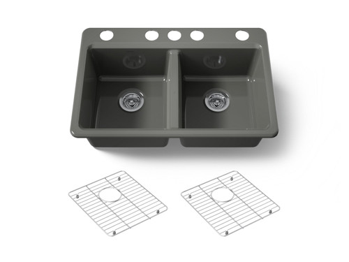 33" undermount double-bowl kitchen sink
