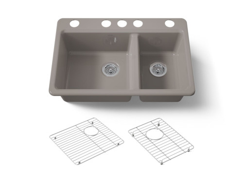 33" undermount double-bowl kitchen sink