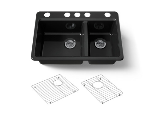 33" undermount double-bowl kitchen sink