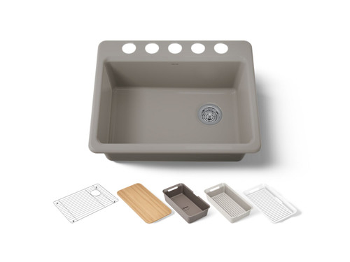 27" undermount single-bowl workstation kitchen sink