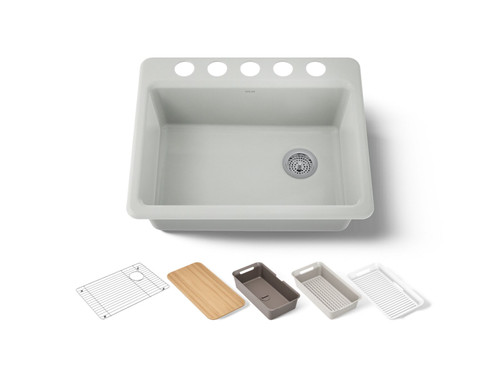 27" undermount single-bowl workstation kitchen sink