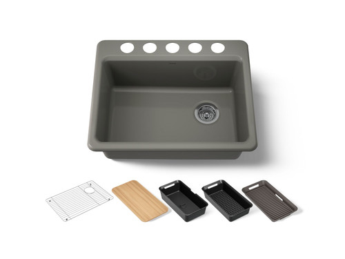 27" undermount single-bowl workstation kitchen sink