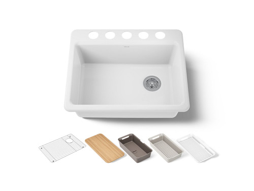 27" undermount single-bowl workstation kitchen sink