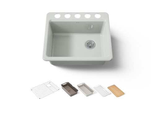 25" undermount single-bowl workstation kitchen sink