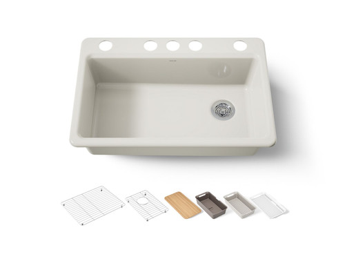 33" undermount single-bowl workstation kitchen sink