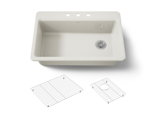 33" top-mount single-bowl kitchen sink