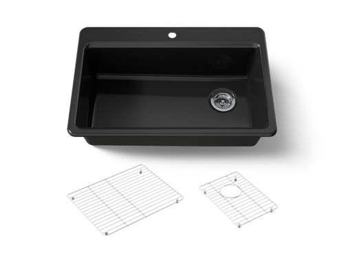 33" top-mount single-bowl kitchen sink