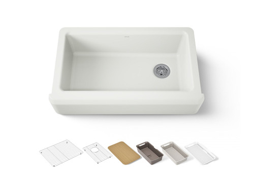 35-3/4" undermount single-bowl farmhouse workstation kitchen sink