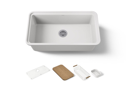 33" undermount single-bowl workstation kitchen sink