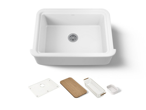 32-1/2" undermount single-bowl farmhouse workstation kitchen sink