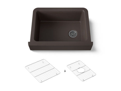 29-3/4" undermount single-bowl farmhouse kitchen sink with short apron