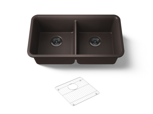 33-1/2" undermount double-bowl kitchen sink