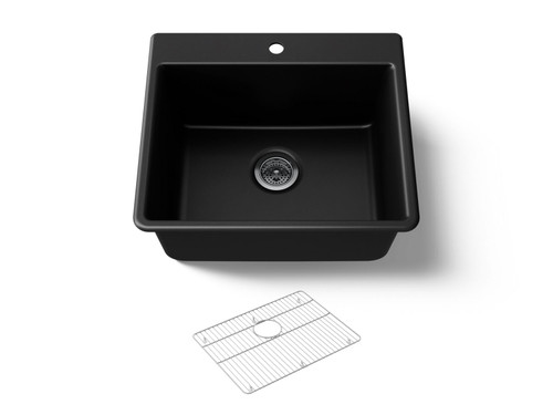 25" top-/undermount single-bowl kitchen sink