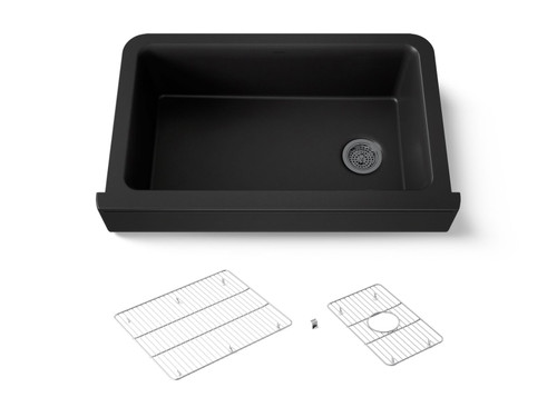Undermount single-bowl farmhouse kitchen sink