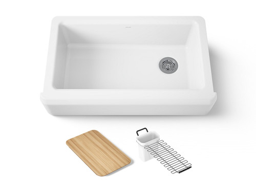 35-3/4" undermount single-bowl farmhouse workstation kitchen sink