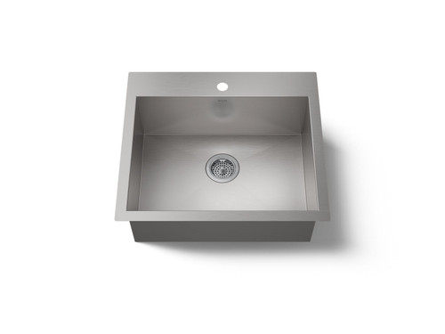 25" top-/undermount single-bowl kitchen sink