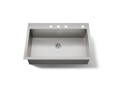33" top-/undermount single-bowl kitchen sink