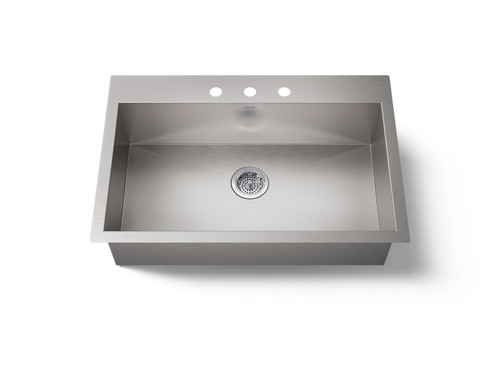 33" top-/undermount single-bowl kitchen sink