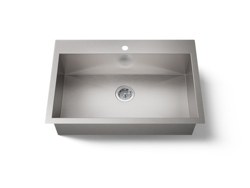 33" top-/undermount single-bowl kitchen sink