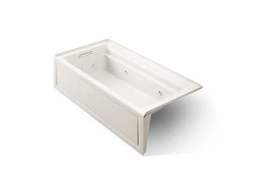 72" x 36" alcove whirlpool bath with alcove, left drain