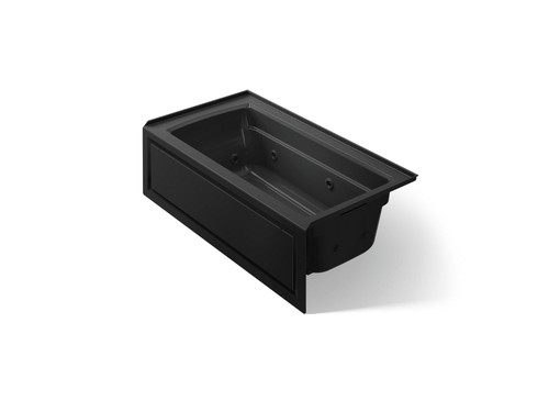 60" x 32" alcove heated whirlpool bath, right drain