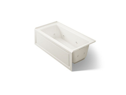 60" x 30" alcove heated whirlpool bath, right drain