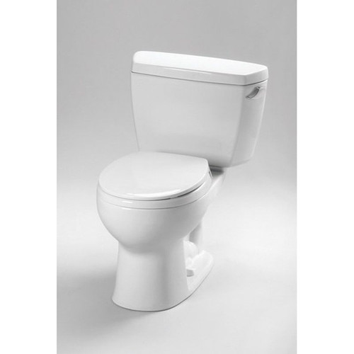 Two Piece Round 1.28 GPF Toilet with E-Max Flush System and Right-Hand Trip Lever - Seat Not Included in Cotton Two Piece Round 1.28 GPF Toilet with E-Max Flush System and Right-Hand Trip Lever - Seat Not Included in Cotton