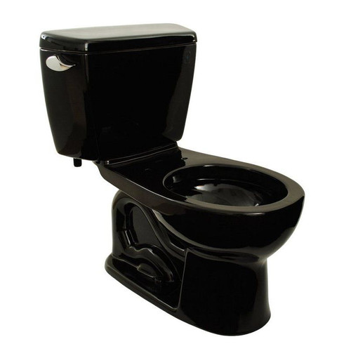 Two Piece Round 1.6 GPF Toilet with E-Max Flush System - Seat Not Included in Ebony