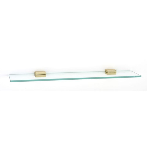 Cube A6550-24-PB 24-in Glass Shelf with Brackets Modern in Polished Brass Cube A6550-24-PB 24-in Glass Shelf with Brackets Modern in Polished Brass