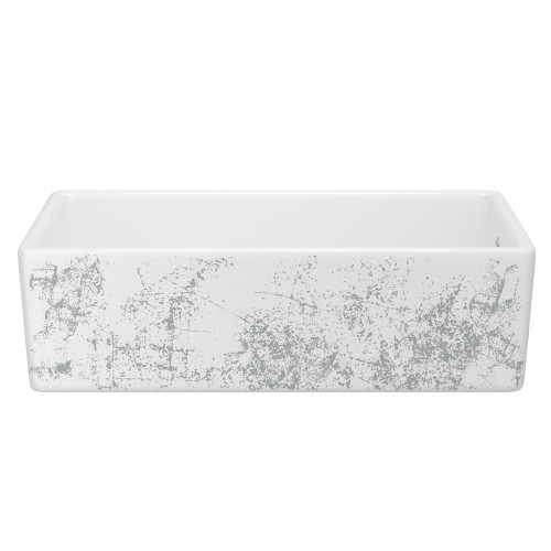 Shaker(TM) 36" Single Bowl Farmhouse Apron Front Fireclay Kitchen Sink With Metallic Design
