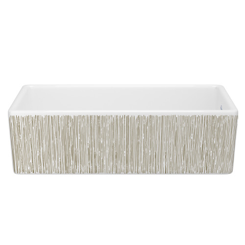 Shaker(TM) 36" Single Bowl Farmhouse Apron Front Fireclay Kitchen Sink With Lines Design