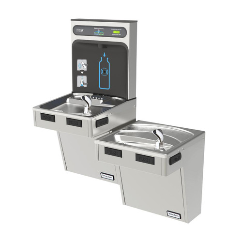 Hydroboost Bottle Filling Station & Bi-Level Ada Cooler Non-Filtered Non-Refrigerated Stainless