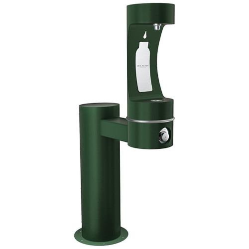 Outdoor Ezh2O Bottle Filling Station Single Pedestal Non-Filtered Non-Refrigerated Evergreen in Evergreen