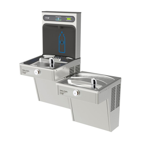 Hydroboost Bottle Filling Station& Bi-Level Vandal-Resistant Cooler High Efficiency Non-Filtered Refrigerated Stainless