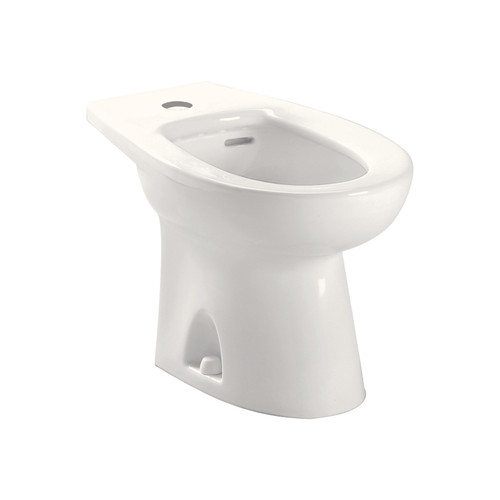 Floor Mounted Porcelain Bidet Fixture for Piedmont Single Hole Faucets in Colonial White