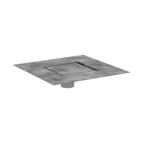 Raindrain Rock Point Drain Set 6"X 6" Trim With Rough In Nature Stone