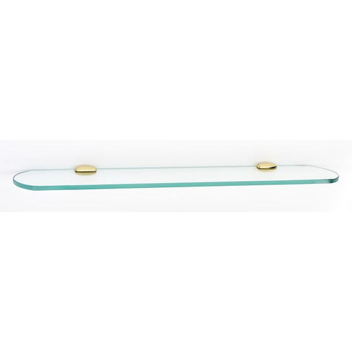 Royale A6650-24-PB 24-in Glass Shelf with Brackets Transitional in Polished Brass Royale A6650-24-PB 24-in Glass Shelf with Brackets Transitional in Polished Brass