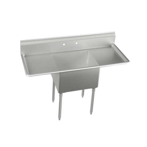 Dependabilt Stainless Steel 58" X 27-13/16" X 43-3/4" 16 Gauge One Compartment Sink W/ 18" Left And Right Drainboards And Stainless Steel Legs