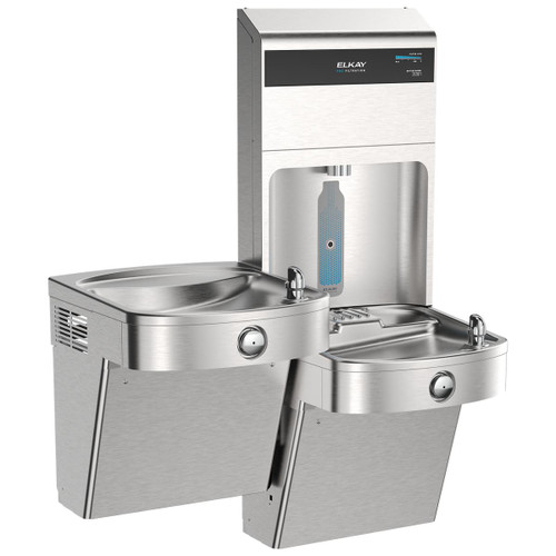 Pro Filtration Vandal-Resistant Connected Bottle Filling Station&Bilevel Ada Cooler Refrig Total Pfas*+Lead Rd Ss