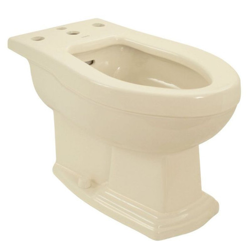 Floor Mounted Porcelain Bidet - Four Hole Faucet Drilling in Bone