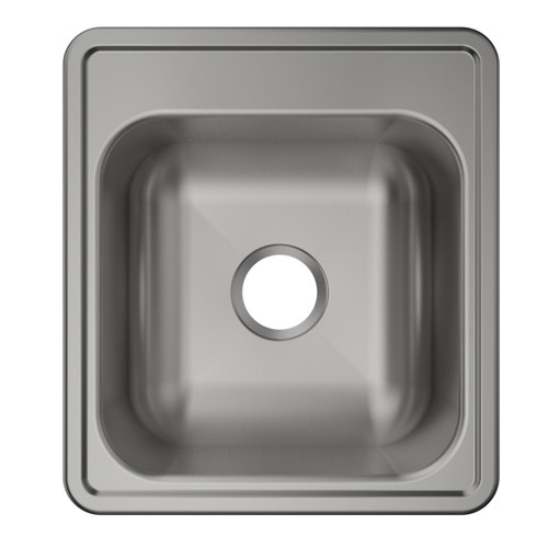 Stainless Steel Sink 17" X 19" X 6-1/8" Drop-In Single Bowl 22 Gauge 1-Hole 10 Pk in Satin