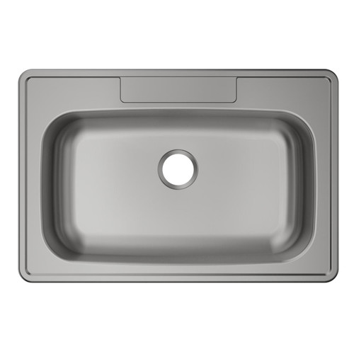 Stainless Steel Sink 33" X 22" X 5-1/2" Drop-In Single Bowl 20 Gauge 1 Faucet Hole Pack Of 50