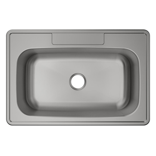 Stainless Steel Sink 33" X 22" X 8-1/16" Drop-In Single Bowl 20 Gauge 4-Hole 10 Pk in Satin
