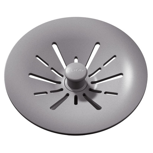 Quartz Perfect Drain 3-1/2" Removable Polymer Basket Strainer And Rubber Stopper Greystone in Greystone